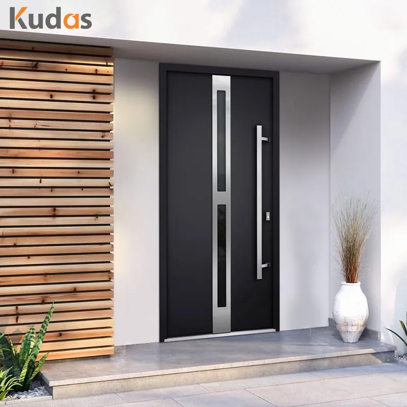 Kudas Modern Luxury Entry Front Exterior Metal Security Steel Door