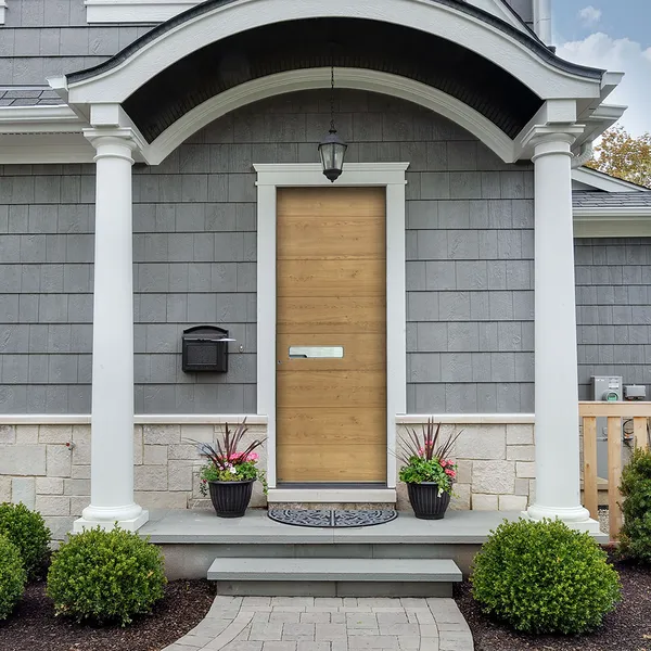 Exterior Security Wood Color Steel Entry Front Door