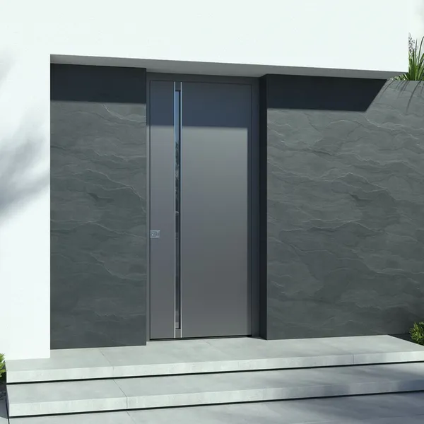 Single Double Gate Entrance Security Front Metal Steel Pivot Door