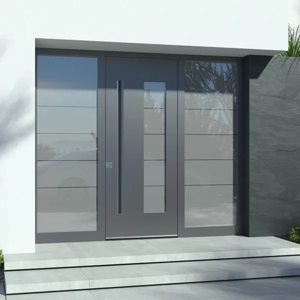 Kudas Luxury Steel Metal Glass Doors Exterior Entrance Door 