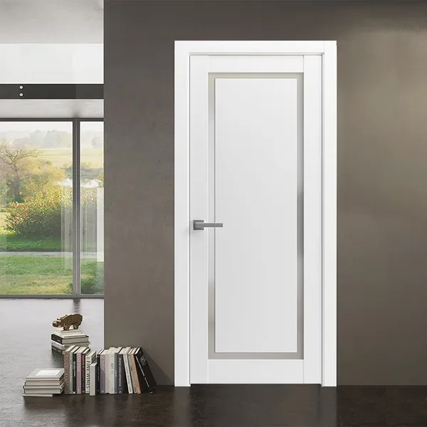 باب غرفة المعيشة من الخشب الصلب mdf الداخلي من مادة بولي كلوريد الفينيل wpc