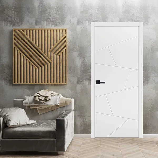 باب خشبي مصفح خشب إم دي إف باب دخول داخلي للغرفة