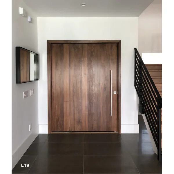 تصميم مخصص باب خشبي أمني خارجي بمدخل مزدوج