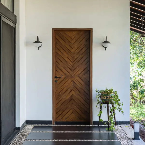 باب أمان خشبي خارجي محوري مدخل أمامي باب خشبي فولاذي