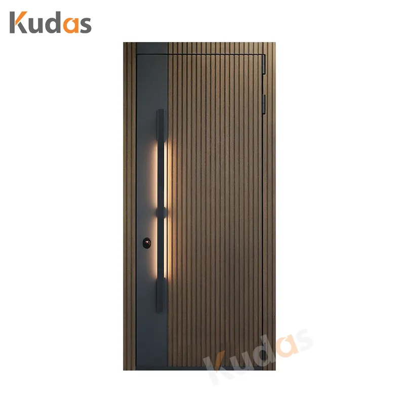 أبواب رئيسية لفيلا الفندق مدخل خارجي باب خشبي فولاذي