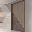 الباب الأمامي دخول فولاذي خشبي خارجي أمان باب خشبي فولاذي
