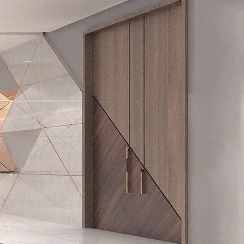 الباب الأمامي دخول فولاذي خشبي خارجي أمان باب خشبي فولاذي