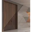 الباب الأمامي دخول فولاذي خشبي خارجي أمان باب خشبي فولاذي