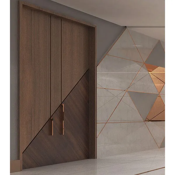 الباب الأمامي دخول فولاذي خشبي خارجي أمان باب خشبي فولاذي