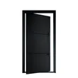 أبواب محورية أمامية للأمان، باب خشبي محوري من الألومنيوم الأسود، مدخل حديث
