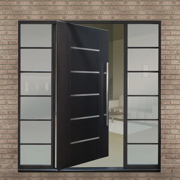 أبواب دخول أمامية خارجية للفيلا الحديثة أبواب معدنية محورية باب فولاذي خارجي