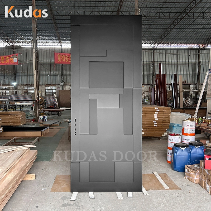 نموذج ثلاثي الأبعاد لمدخل المدخل، باب محوري خشبي، باب محوري مع قفل ذكي