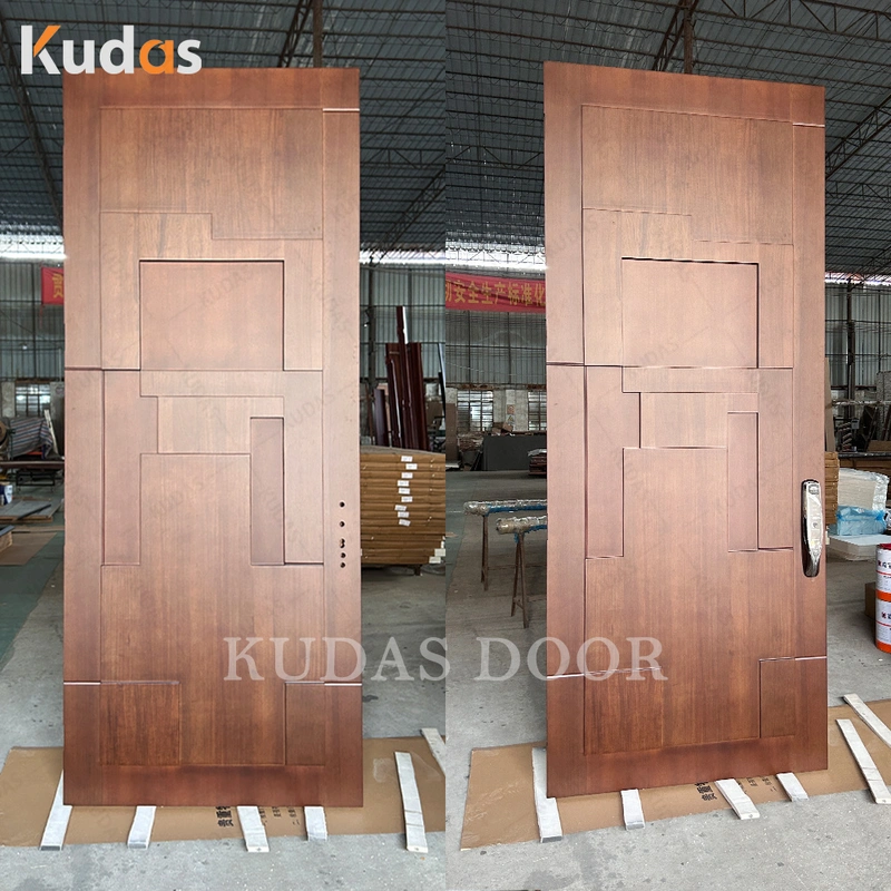 نموذج ثلاثي الأبعاد لمدخل المدخل، باب محوري خشبي، باب محوري مع قفل ذكي