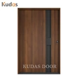 Front Entrance Exterior Solid Wooden Pivot Walnut Entry Door for Villa