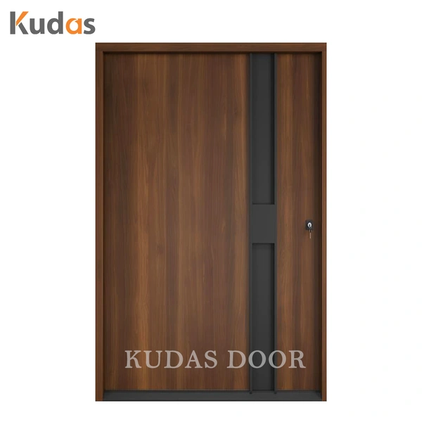 Front Entrance Exterior Solid Wooden Pivot Walnut Entry Door for Villa
