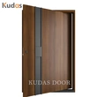 Front Entrance Exterior Solid Wooden Pivot Walnut Entry Door for Villa