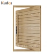 Steel exterior security front wooden entry aluminum pivot door