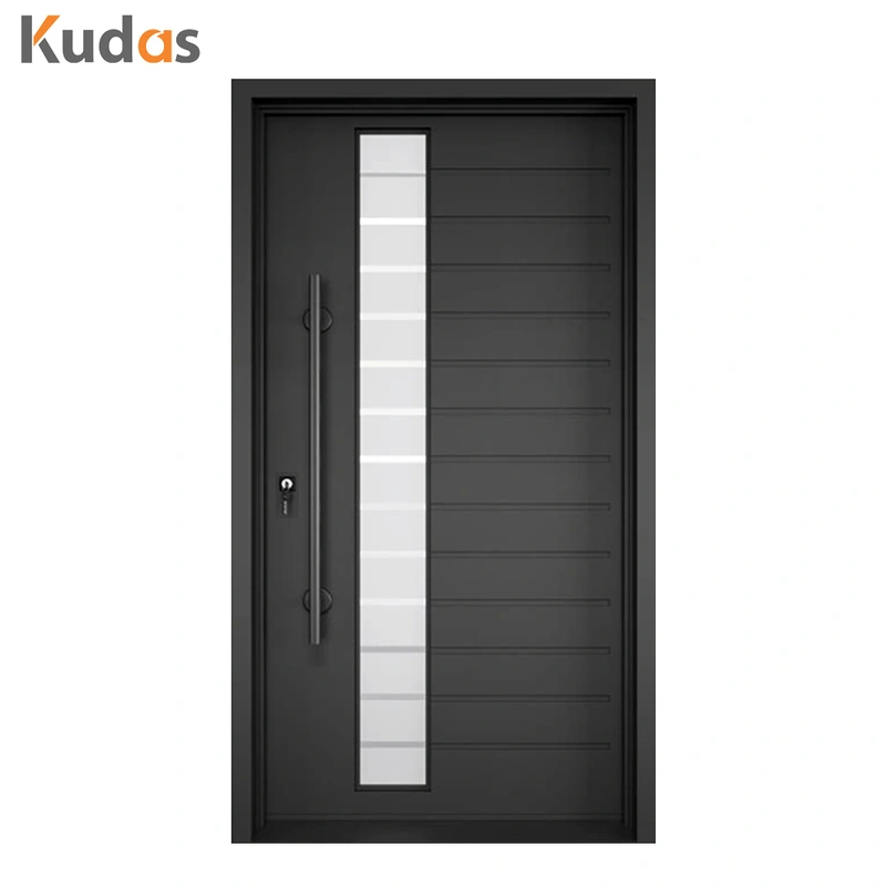 Exterior Steel Wooden Entry Security Door For Villa Main Entrance