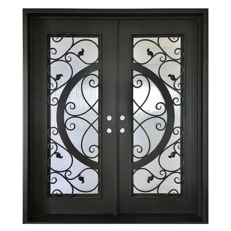 Factory Manufacture Exterior Rustic Wrought Iron Front Door
