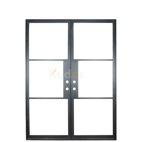 Arch Decorative Grille Double Wrought Iron Entrance Front Doors