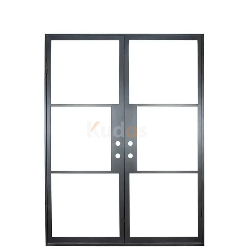 Arch Decorative Grille Double Wrought Iron Entrance Front Doors