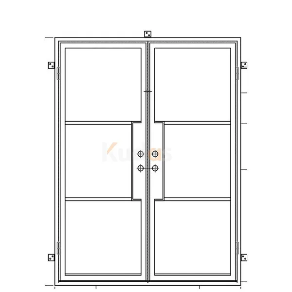 Arch Decorative Grille Double Wrought Iron Entrance Front Doors