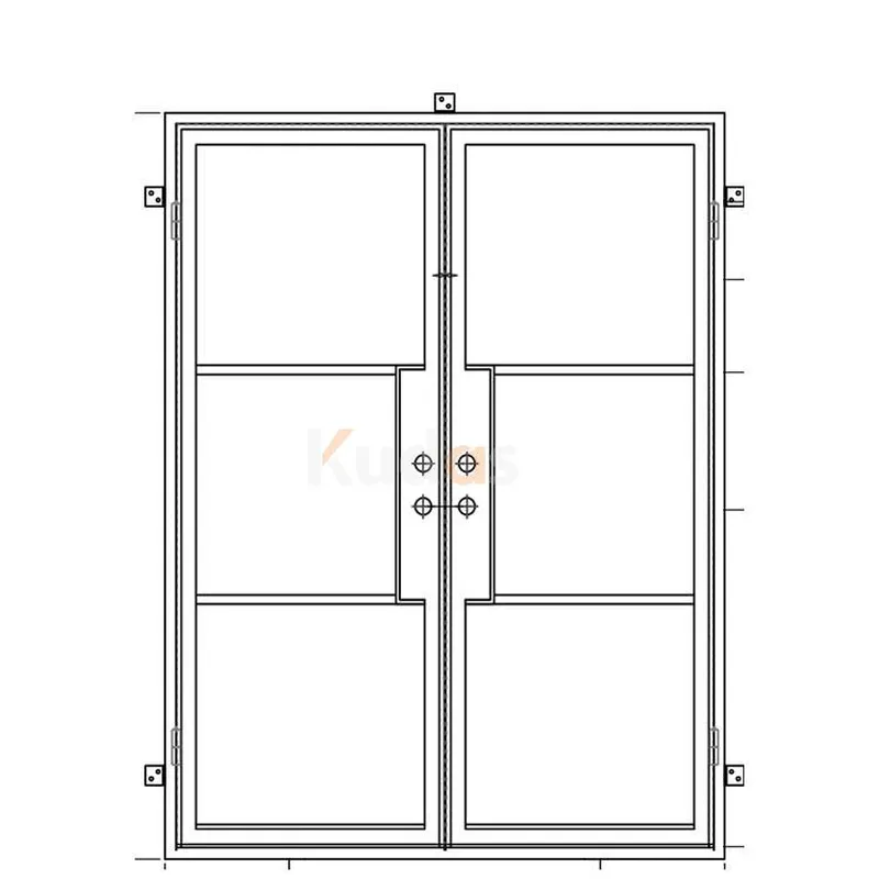 Arch Decorative Grille Double Wrought Iron Entrance Front Doors