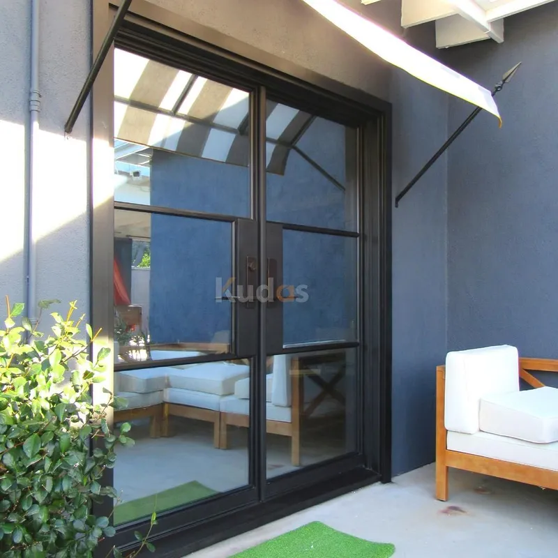 Arch Decorative Grille Double Wrought Iron Entrance Front Doors