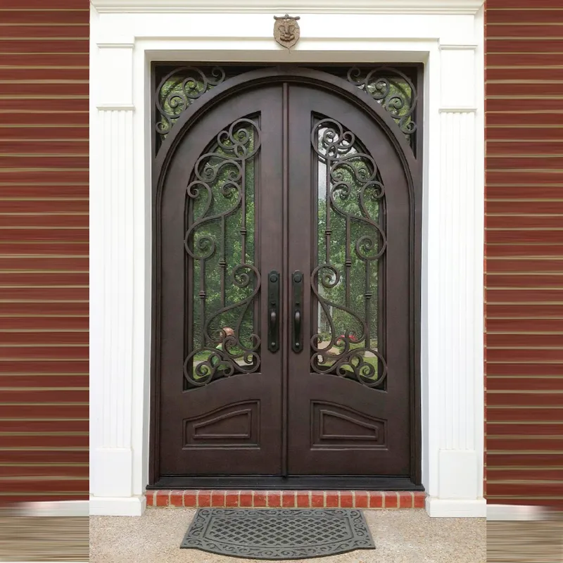 Saudi Arabic Cast Entry Doors Entrance Security Wrought Iron Door