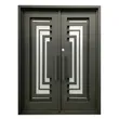 Grill design cheap decorative wrought iron door with french