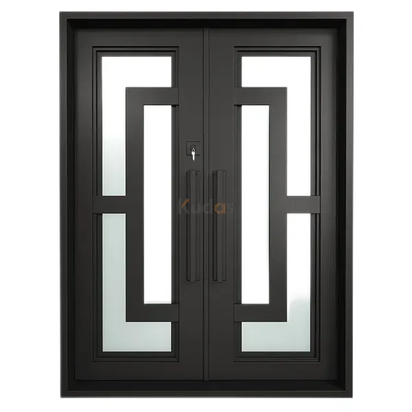 Security swing entrance iron gate exterior wrought iron french door