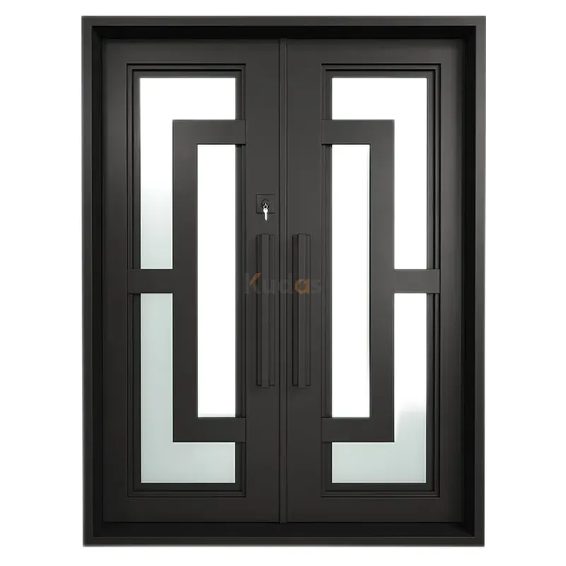 Security swing entrance iron gate exterior wrought iron french door