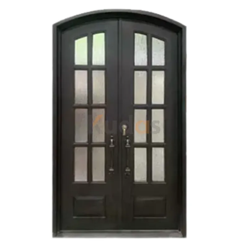 Security swing entrance iron gate exterior wrought iron french door