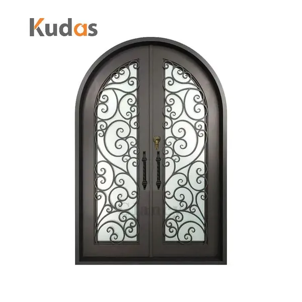 Exterior patio doors with iron french entry front iron glass doors
