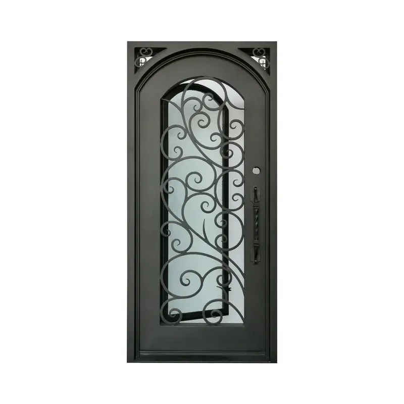 Front Glass Door Outdoor Villa Doors Windows Wrought Iron Door