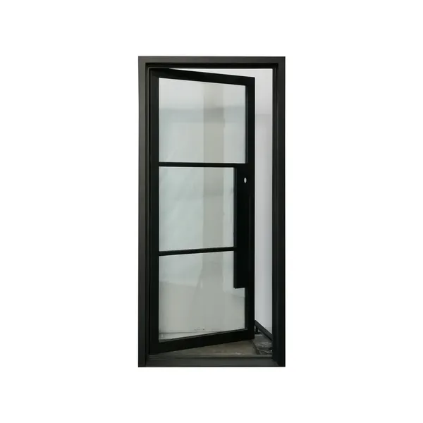 Single Front Entry Wrought Iron Door With Matt Black Finish