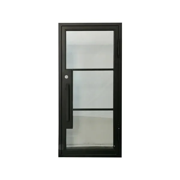 Single Front Entry Wrought Iron Door With Matt Black Finish