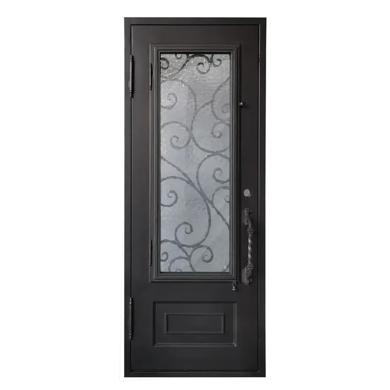 European Main Security Front Entrance Gate Double Wrought Iron Doors