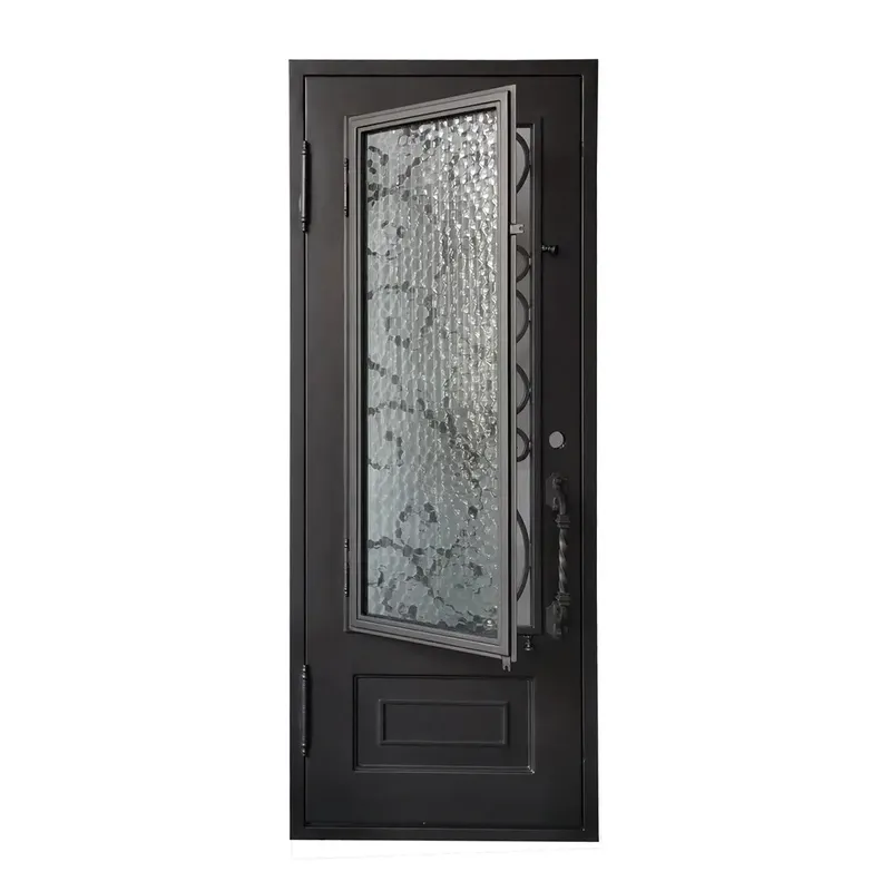 European Main Security Front Entrance Gate Double Wrought Iron Doors