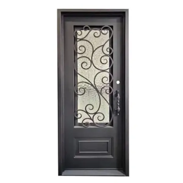 Iron Glass Grapevine Pre Hung Double Front Entry Wrought Door