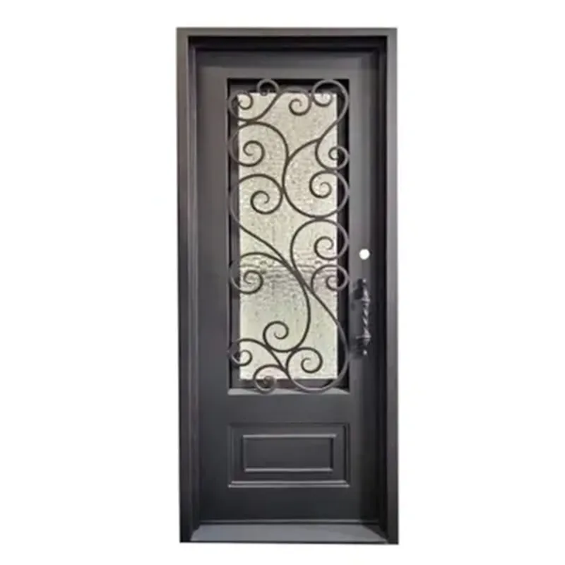 Iron Glass Grapevine Pre Hung Double Front Entry Wrought Door