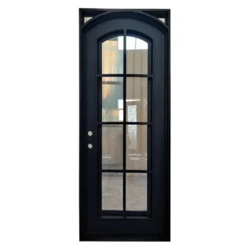 Main Entrance Modern Custom Wrought Iron Prehung Front Entry Door