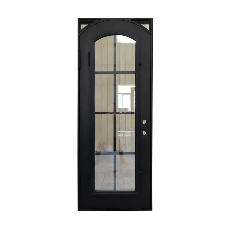 Main Entrance Modern Custom Wrought Iron Prehung Front Entry Door