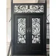 Exterior Front Steel Metal Doors Wrought Iron Door With Glass