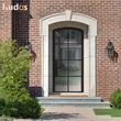 Wrought Iron swing door steel frame outdoor doors with glass window