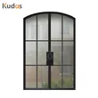 Wrought Iron swing door steel frame outdoor doors with glass window