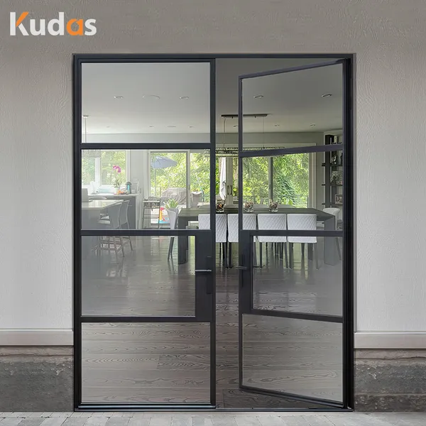 European Exterior Front Entrance Gate Double Wrought Iron Door