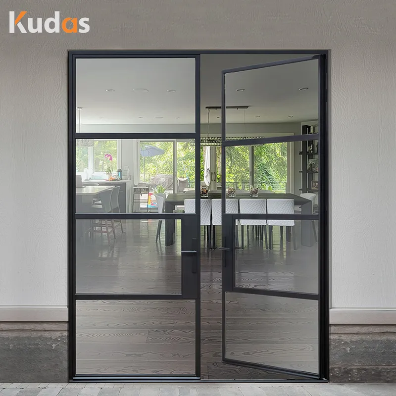 European Exterior Front Entrance Gate Double Wrought Iron Door