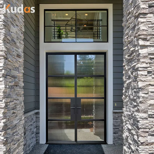 French Iron window exterior front wrought iron frame entrance door