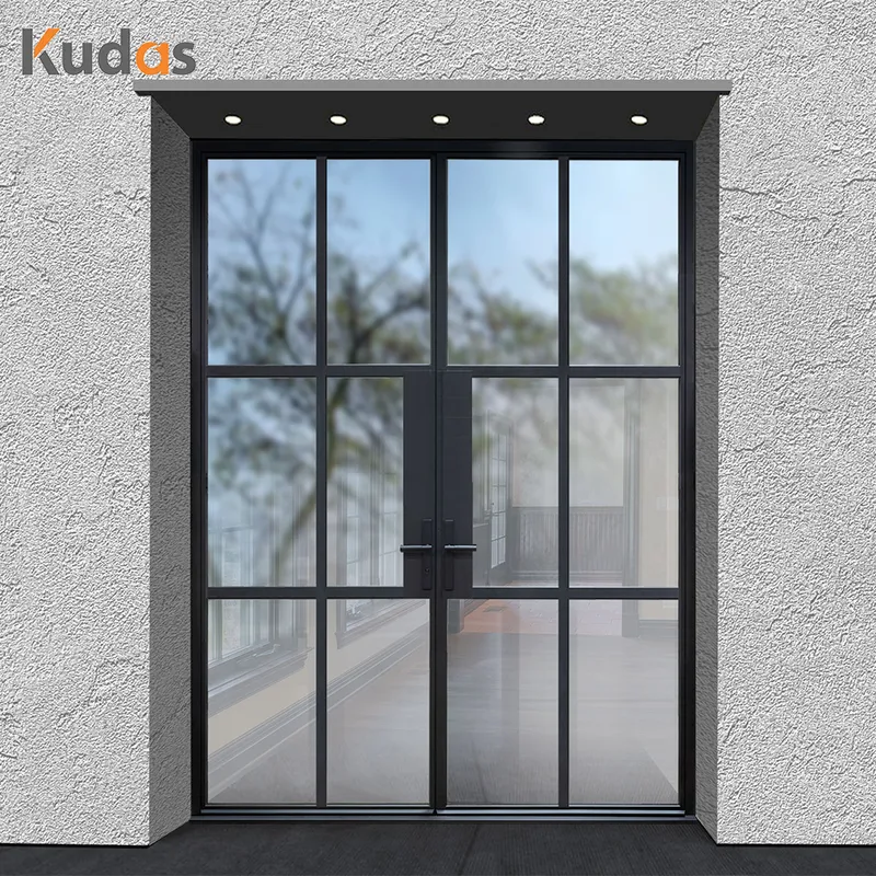 Security swing entrance exterior wrought iron door for houses
